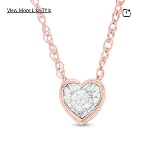 ZALES- 1/10 CT. Diamond Solitaire Heart-Shaped Necklace in 10K Rose Gold
